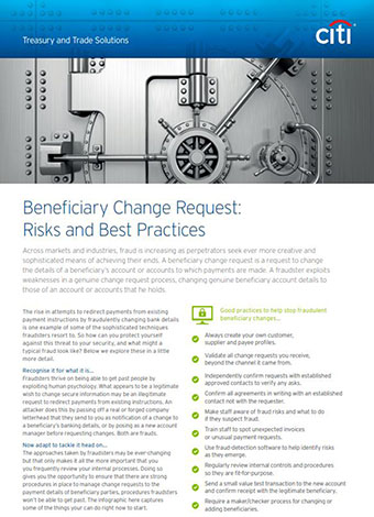 Beneficiary Change Request:  Risks and Best Practices
